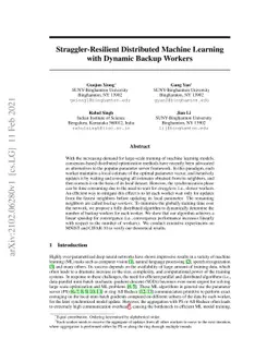 Straggler-Resilient Distributed Machine Learning with Dynamic Backup
  Workers
