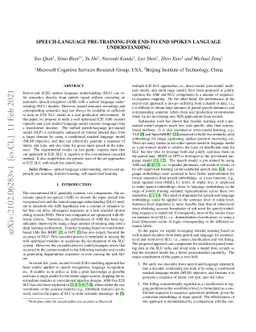 Speech-language Pre-training for End-to-end Spoken Language
  Understanding