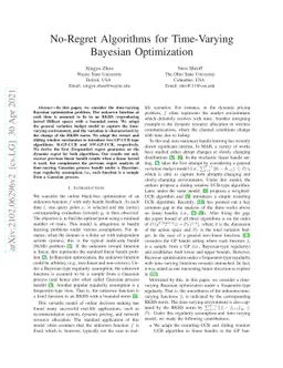 No-Regret Algorithms for Time-Varying Bayesian Optimization