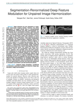 Segmentation-Renormalized Deep Feature Modulation for Unpaired Image
  Harmonization
