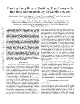 Dancing along Battery: Enabling Transformer with Run-time
  Reconfigurability on Mobile Devices