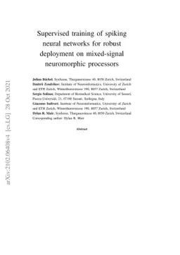 Supervised training of spiking neural networks for robust deployment on
  mixed-signal neuromorphic processors