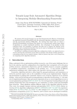 Towards Large Scale Automated Algorithm Design by Integrating Modular
  Benchmarking Frameworks