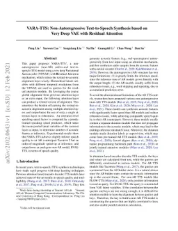 VARA-TTS: Non-Autoregressive Text-to-Speech Synthesis based on Very Deep
  VAE with Residual Attention