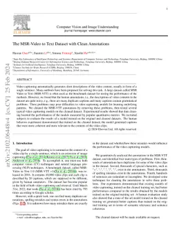 The MSR-Video to Text Dataset with Clean Annotations