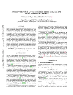Guided Variational Autoencoder for Speech Enhancement With a Supervised
  Classifier