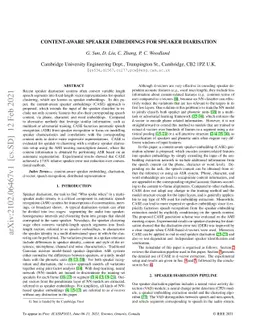 Content-Aware Speaker Embeddings for Speaker Diarisation