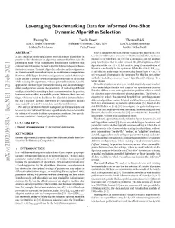 Leveraging Benchmarking Data for Informed One-Shot Dynamic Algorithm
  Selection