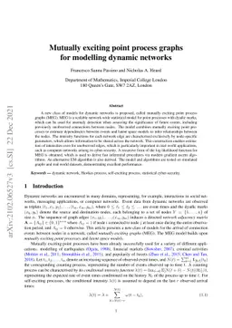 Mutually exciting point process graphs for modelling dynamic networks
