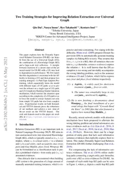 Two Training Strategies for Improving Relation Extraction over Universal
  Graph