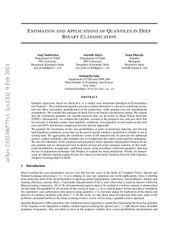 Estimation and Applications of Quantiles in Deep Binary Classification