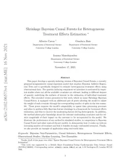Shrinkage Bayesian Causal Forests for Heterogeneous Treatment Effects
  Estimation