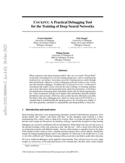 Cockpit: A Practical Debugging Tool for the Training of Deep Neural
  Networks