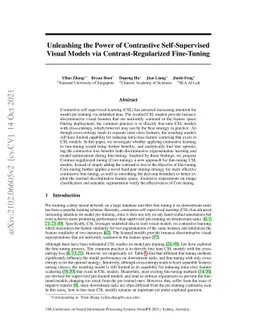 Unleashing the Power of Contrastive Self-Supervised Visual Models via
  Contrast-Regularized Fine-Tuning