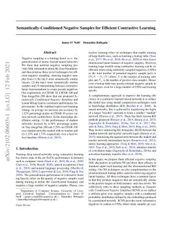 Semantically-Conditioned Negative Samples for Efficient Contrastive
  Learning