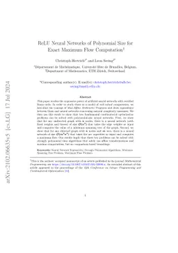 ReLU Neural Networks of Polynomial Size for Exact Maximum Flow
  Computation