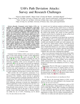 UAVs Path Deviation Attacks: Survey and Research Challenges