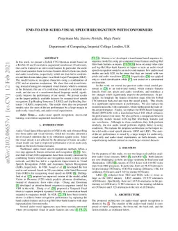 End-to-end Audio-visual Speech Recognition with Conformers