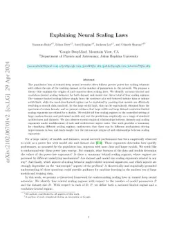 Explaining Neural Scaling Laws