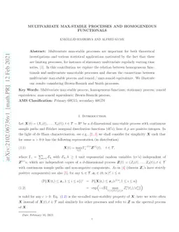 Multivariate Max-Stable Processes and Homogeneous Functionals