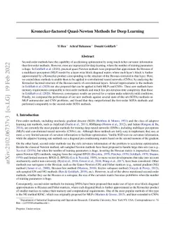 Kronecker-factored Quasi-Newton Methods for Deep Learning