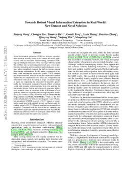Towards Robust Visual Information Extraction in Real World: New Dataset
  and Novel Solution