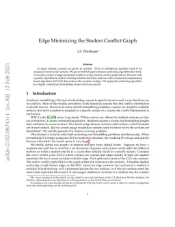 Edge Minimizing the Student Conflict Graph