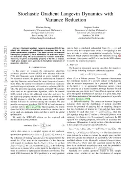 Stochastic Gradient Langevin Dynamics with Variance Reduction