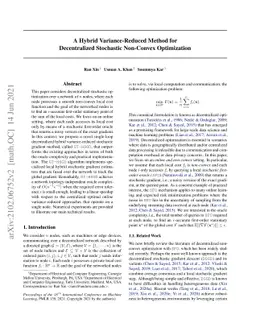 A Hybrid Variance-Reduced Method for Decentralized Stochastic Non-Convex
  Optimization