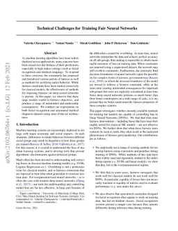 Technical Challenges for Training Fair Neural Networks