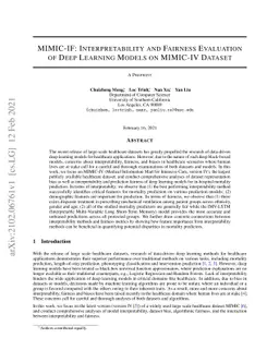 MIMIC-IF: Interpretability and Fairness Evaluation of Deep Learning
  Models on MIMIC-IV Dataset