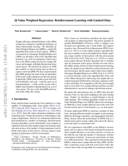Q-Value Weighted Regression: Reinforcement Learning with Limited Data