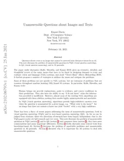 Unanswerable Questions about Images and Texts