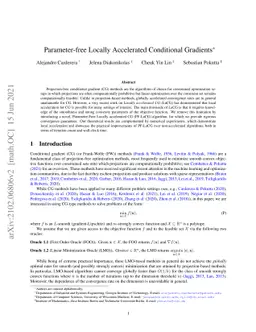 Parameter-free Locally Accelerated Conditional Gradients