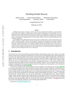Distilling Double Descent
