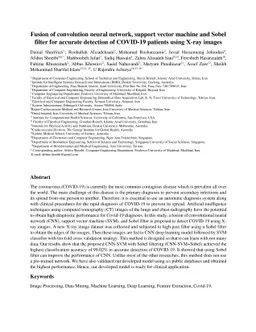 Fusion of convolution neural network, support vector machine and Sobel
  filter for accurate detection of COVID-19 patients using X-ray images