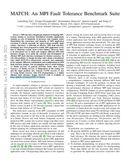 MATCH: An MPI Fault Tolerance Benchmark Suite