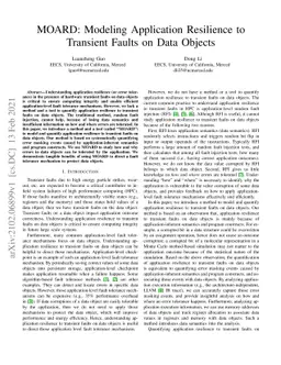 MOARD: Modeling Application Resilience to Transient Faults on Data
  Objects
