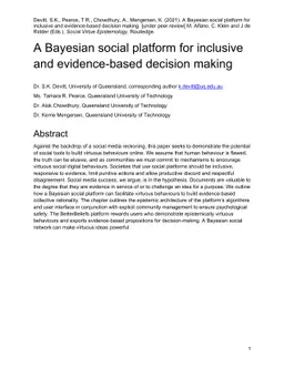 A Bayesian social platform for inclusive and evidence-based decision
  making