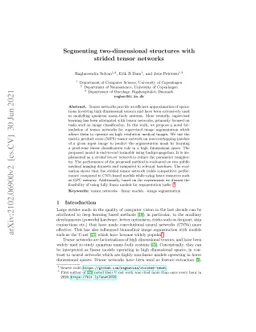 Segmenting two-dimensional structures with strided tensor networks
