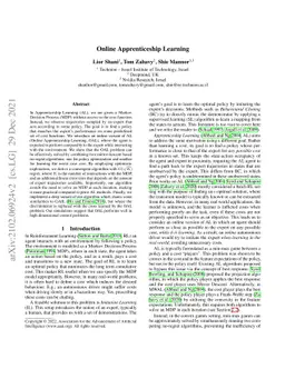 Online Apprenticeship Learning