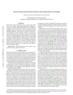 Multi-Channel Speech Enhancement using Graph Neural Networks