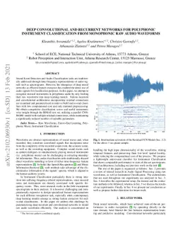 Deep Convolutional and Recurrent Networks for Polyphonic Instrument
  Classification from Monophonic Raw Audio Waveforms
