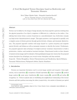 A Novel Bio-Inspired Texture Descriptor based on Biodiversity and
  Taxonomic Measures