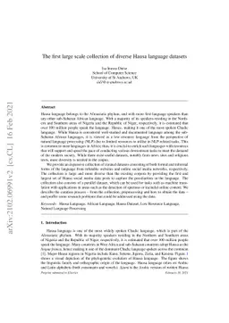 The first large scale collection of diverse Hausa language datasets