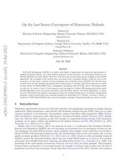 On the Last Iterate Convergence of Momentum Methods