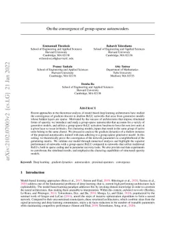 On the convergence of group-sparse autoencoders