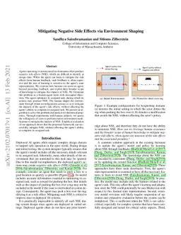 Mitigating Negative Side Effects via Environment Shaping