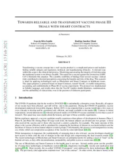 Towards reliable and transparent vaccine phase III trials with smart
  contracts
