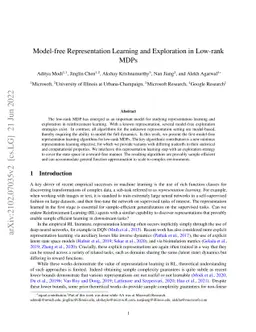 Model-free Representation Learning and Exploration in Low-rank MDPs